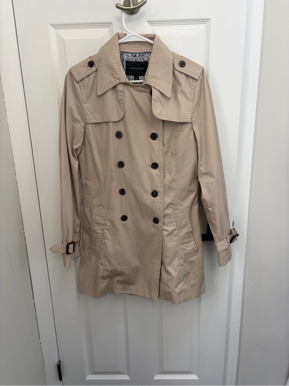 Banana Republic Beige Double Breasted Trench Coat Jacket Medium